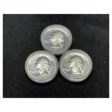 (3) Silver BiCentennial 1976 Washington Quarters