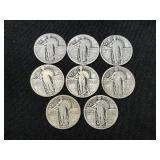 (8) Standing Liberty Silver Quarters