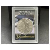 Cased 2026 American Silver Eagle Graduation Coin