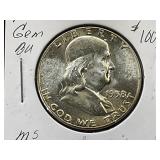1958-P Franklin Silver Half Dollar