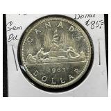 1963 Canadian Silver Dollar, Sterling
