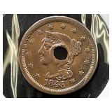 1845 Large Cent w/Hole *RARE*