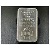 5 Troy Ounces Silver Bar