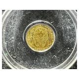 1/200 Oz. Gold King Tut/Egyptian Scarab Coin