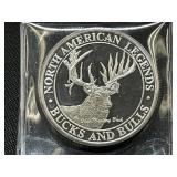 1 Oz. Silver Round North American Bucks & Bulls