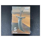 5 grams .999 Fine Silver SEALED IN BOX *Sword*