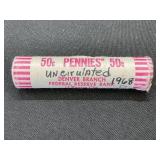 1968-D Roll of Pennies Gem BU