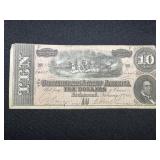 1863 Confederate $10 Bill