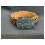 Leather Belt with Nickel Silver Buckle
