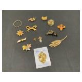 Costume Jewelry Brooches and Bangle
