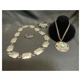 Faux Turquoise Jewelry Set, Four Pieces