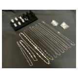 12 Silver-Tone Necklaces and 7 Electroplated Rings