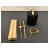 Gold-Tone Wristwatches and Bracelet