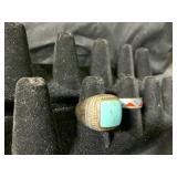 Sterling Silver Rings with Turquoise and Inlay