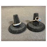 Sterling Silver Rings with Blue Stones