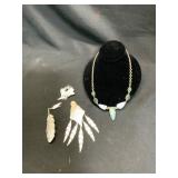 Gold-Toned Necklace with Gemstone Accents