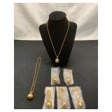 Gold-Tone Pendant Necklaces, Lot of Six