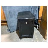 Black Wooden Side Table with Drawer