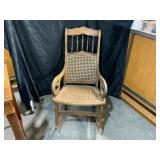 Vintage Lincoln Rocking Chair With Cane