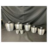 Vintage Aluminum Kitchen Canisters and Shakers