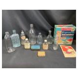 Vintage Glass Bottles and Tin Containers