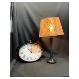 Table Lamp and Oval Wall Clock Set