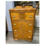 Vintage Waterfall-Style 4-Drawer Dresser