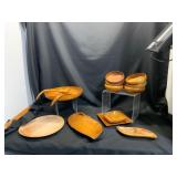 Vintage Teak Carved Wooden Bowls and Trays