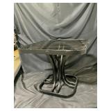 Black Metal Base Table With Glass Top