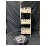 Boombox Radio and Metal Shelf Lot