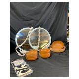 Decorative Lot: Mirrors, Bowls, and Decals