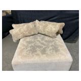Ottoman With Paisley Upholstery and Cushions