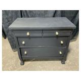 Black Painted Dresser with Glass Knobs