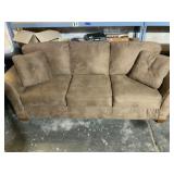 Tan Upholstered Couch, 84x36x33 Inches