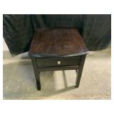 Black Wooden Side Table with Drawer