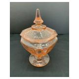Vintage Pink Depression Glass Candy Dish