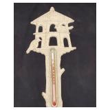 Vintage Cast Iron Bird House Thermometer