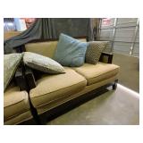 Wood-Framed Loveseat With Cushions