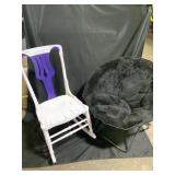 Painted Rocking Chair and Folding Chair Duo