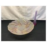 Frosted Glass Bowl and Bud Vase Set