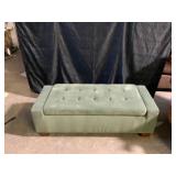 Green Padded Footstool with Storage
