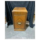 Vintage Wooden Bedside Table, 28" Tall