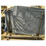 Black Metal Headboard and Frame, 60"