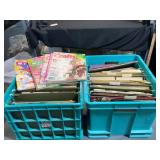 Two Crates of Craft Books and Materials