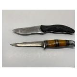 Two Fixed-Blade Knives with Various Handles