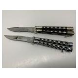Two Stainless Steel Butterfly Knives