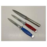 Three Stainless Steel Knives