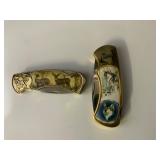 Two Folding Knives with Wildlife Designs