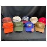 Nine Branded Baseball Caps