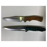 Two Stainless Steel Fixed-Blade Knives